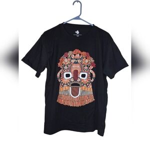 Galapagos Islands Tlaloc Aztec God Graphic T-Shirt Size Medium